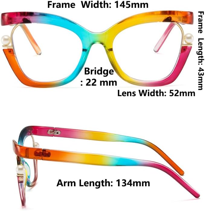 Oversized Cat Eye Reading Glasses for Women, Retro Stylish Blue Light Blocking Reader, Anti-fatigue Computer Glasses