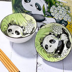 Cute Panda Rice Bowls and Chopsticks set, Ceramic Rice Bowls for Dessert Soup Rice As A Good Gift (2 pieces)