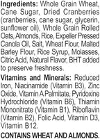 Great Grains Cranberry Almond Crunch Breakfast Cereal for Adults, Dried Cranberries and Almonds, Made with Whole Grain, Non-GMO, Heart Healthy, 17 OZ Box