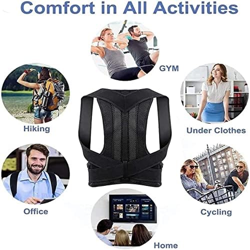 Adjustable Clavicle Posture Corrector Straightener Band Correction Lumbar Shoulder Back Brace Support Belt Effectively Relieve Neck(Medium)