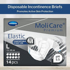 MoliCare Premium Incontinence Brief, 10D - Heavy Absorbency Adult Diaper with Refastenable Tabs - Unisex, Size Large, 14 Count, 1 Pack