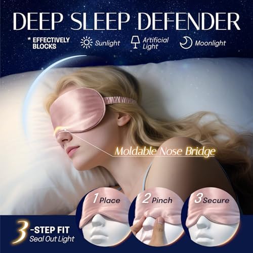 Silk Sleep Mask Eye Mask Blindfold with Double Layer Silk Filling and Elastic Strap for Full Night's Sleep, Travel and Nap, Eye Cover Eyeshade with Luxury Bag and Ear Plugs by OLESILK (Royal Blue)