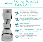 Vive Plantar Fasciitis Night Splint Plus Trigger Point Stretch Wedges - Soft Leg Brace Support, Orthopedic Sleeping Immobilizer Stretch Boot (X-Large: Men's: 11.5-12.5, Women's: 12.5-14)