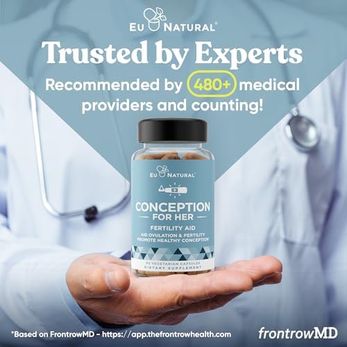 Eu Natural Conception for Her Fertility Supplements for Women - Ovulation, Hormonal Balance & Regular Cycle Support - Myo-Inositol, Folate, Shatavari & Vitex - 60 Vegetarian Capsules
