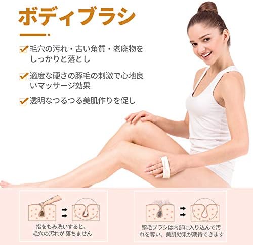 LAYUKI Body Brush for Dry or Wet Brushing and 2-Sided Foot File Scrubber Set, Exfoliating Skin, Cellulite Treatment, Foot File Scrubber with Pumice Stone