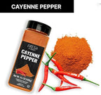 Fresh Finest Cayenne Pepper Powder 14.1 oz Bold Flavor all Natural Red Pepper Spice 50,000 SHU Heat, Commercial and Home Cooking
