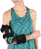 Soles Hinged Elbow Brace Support Post Op Injury Recovery, ROM Orthosis Adjustable Range of Motion One Size Fits All Unisex
