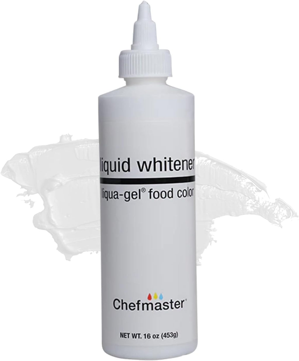Liquid Whitener Liqua-Gel Food Coloring | Brighter Whites & Pastels | Professional-Grade Dye | Icing, Frosting, Candy Apples | 16 oz