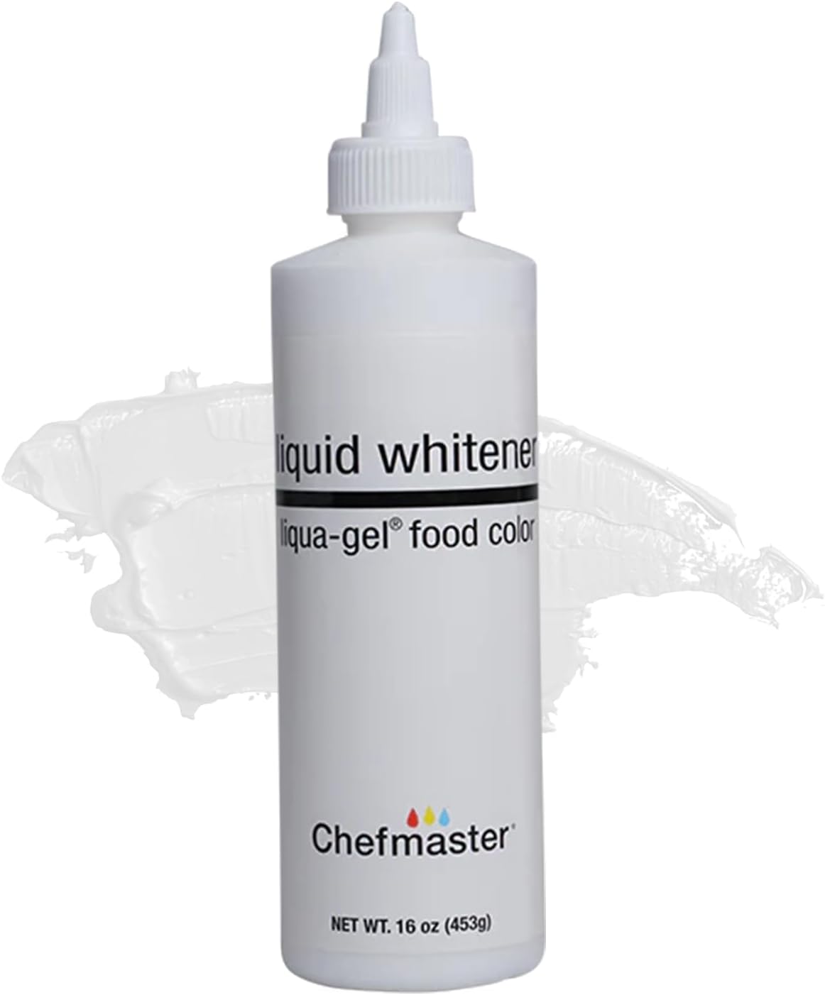Liquid Whitener Liqua-Gel Food Coloring | Brighter Whites & Pastels | Professional-Grade Dye | Icing, Frosting, Candy Apples | 16 oz