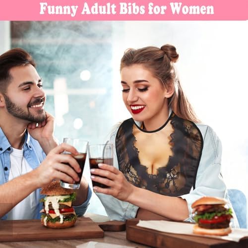 Funny Adult Bibs for Women Washable Waterproof Adult Bibs for Eating Clothing Protector Novelty Bib for Party Gifts
