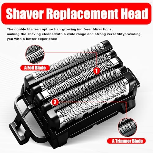 1Pack Replacement Blades and Foil Compatible with Panasonic ARC5 5-Blade Shavers, Compatible with WES9032P ES9032 ES9034 ES9036 ES9038, Fits Models ES-LV61, ES-LV65, ES-LV67, ES-LV95 1Cleaning Brush