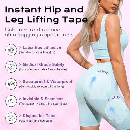 Instant Leg Lift Tape, Invisible Body Patches for Inner Thigh, Skin-Friendly Adhesive Leg Lifter for Sagging Skin,Friction Protection for Women Daily Use & Sports-10PACK