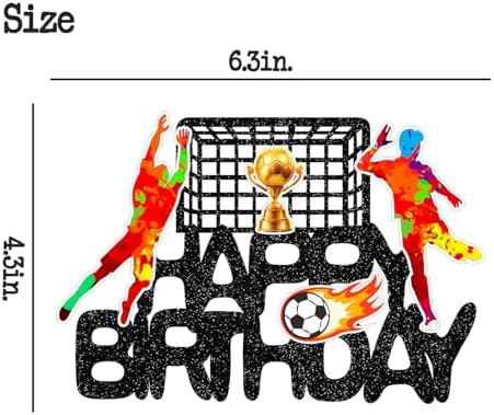 Soccer Cake Topper - Football Party Decor for Kids & Adults, Soccer Player Figurine & Glitter Soccer Theme Celebration cake Supplies