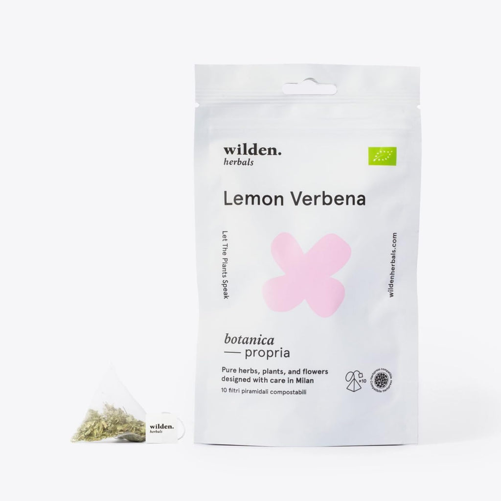 Bristot x Wilden Herbals Organic Lemon Verbena Tea – Italian Herbal Infusion – 10 Tea Filters (1.5 g Each)