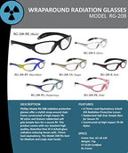 X-Ray Protective Lead Glasses, Gray Maxx Wrap Safety Frame, 62x18x145mm
