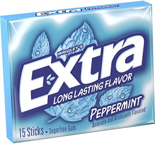 EXTRA Peppermint Sugar Free Gum Back To School Chewing Gum, 6 Pack Bulk Gum (45 Sticks Total)