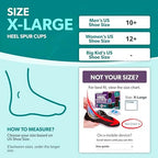 BraceAbility Heel Spur Cups | Medical-Grade Silicone Plantar Fasciitis Insole Cushion Pads, Gel Foot Orthotic & Shoe Insert Protectors (Pair - X-Large)