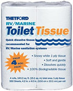 Thetford RV/ Marine Toilet Tissue - Toilet Paper for RV and Marine - 1-ply - 4 rolls - Thetford 20804