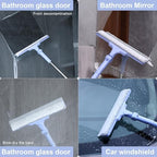 Shower Squeegee for Glass Doors, Cleaning Tile Wall,Car,Windshield Squeegee with 12" Blade and 15" Long Handle Bathroom Cleaner Tool for Household Home Window Mirror,
