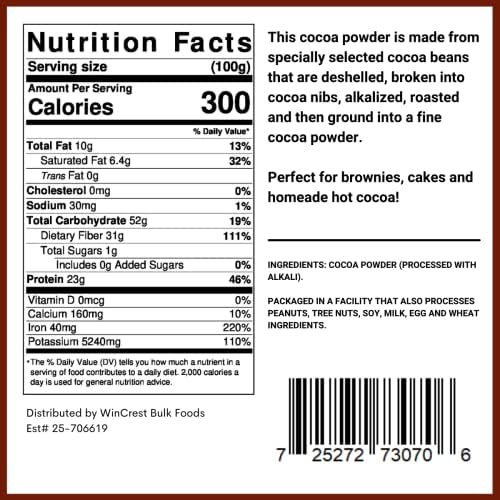 Premium Dutch Processed Cocoa Powder - 2 Lb Container