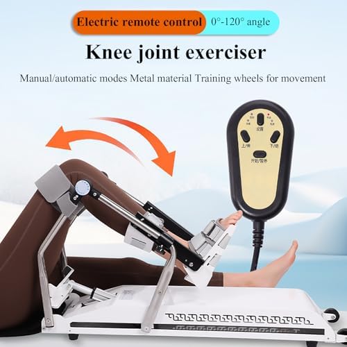 Electric Knee Joint Trainer, Knee Rehabilitation Device with Auxiliary Moving Wheels, 3 Rehabilitation Training Modes, All-Metal Body, to Meet Different Training Needs