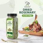 Soeos Dried Rosemary Leaves, 4.2 oz (120g), Whole Rosemary for Cooking, Seasoning, Baking, Roasting, Marinades and Tea, Premium Quality, All Natural, Aromatic Dried Herb
