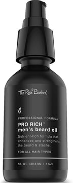 The Rich Barber Pro Rich Men's Beard Oil, 1 oz. - Softens Beard & Promotes Thick Growth with Castor Oil, Argan Oil, & Jojoba Oil - For All Beard Types