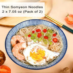 JTEDZI Dried Somen Noodles, Thin Somyeon Noodles, Chinese Dry Wheat Noodles, Long Xu Mian, 龙须面, 7.05 oz (200g) x 2 bags