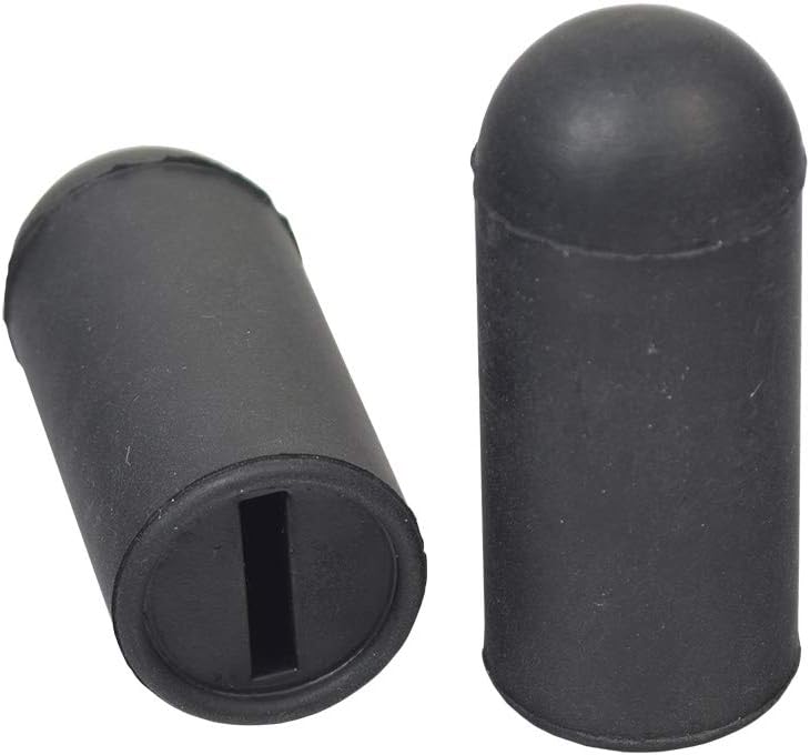 AlveyTech Black Rubber Tips for 5/8" Flat Slot Levers on Invacare Style Wheelchair Wheel Locks (Set of 2) - Replacement Handle Lever Tip for Brake Lock Mechanism