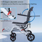 Ultralight Transport Wheelchair, Folding Portable Boarding Travelling Wheelchair with Hand Brake, Wheelchairs for Adults, Folding Wheelchairs，Trolleys for Elderly Aircraft Travel