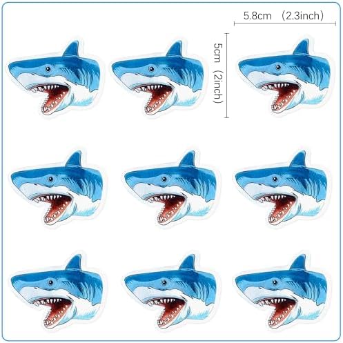 Ercadio 50Pcs Edible Shark Cupcake Toppers Baby Shower Party Kids Birthday Cupcake Picks Ocean Animal Theme Birthday Party Cake Decorations Supplies