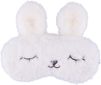 Easter Bunny Sleeping Mask, Soft Fluffy Plush Rabbit Blindfold Novelty Sleep Mask Eye Cover Eyeshade for Kids Girls Boys Women Men Night Nap Travel Meditation (White, Rabbit)