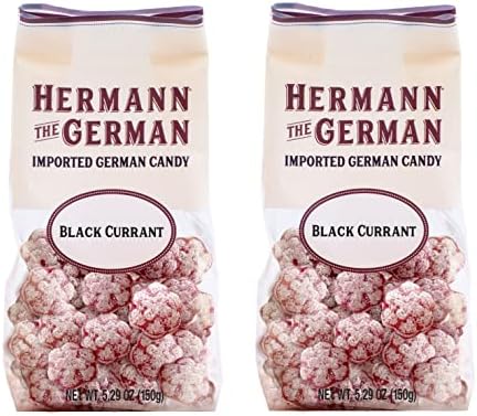 Hermann the German Hard Candy - Imported - Pack of 2 (Black Currant), 1 Count (Pack of 2)