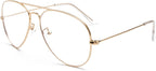 EYLRIM Blue Light Aviator Glasses for Women Men Metal Pilot Frame Clear Lens Computer Eyeglasses