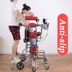 8 Wheels Walkers for Seniors, Walker Adjustable Width and Height, Heavy Duty Walking Mobility Aid Supports Up to 350lbs, Rolling Walker Walking Mobility, for Elderly Handicap Disabled (Red)