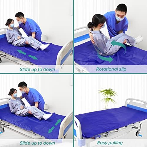 YHK Tubular Slide Sheet for Patient Transfer, Sliding Draw Sheets to Assist Moving Elderly,Slides for Cars, Hospital Bed, Home Care(Blue, 39"x79"(100x200cm)