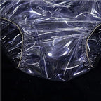 Transparent Plastic Waterproof Panty Cover Adult Incontinence Plastic Pants, Adult Plastic Triangle Pants，Super Soft PVC Diaper Cover/Waterproof Reusable Anti-Leakage (Women, Medium)