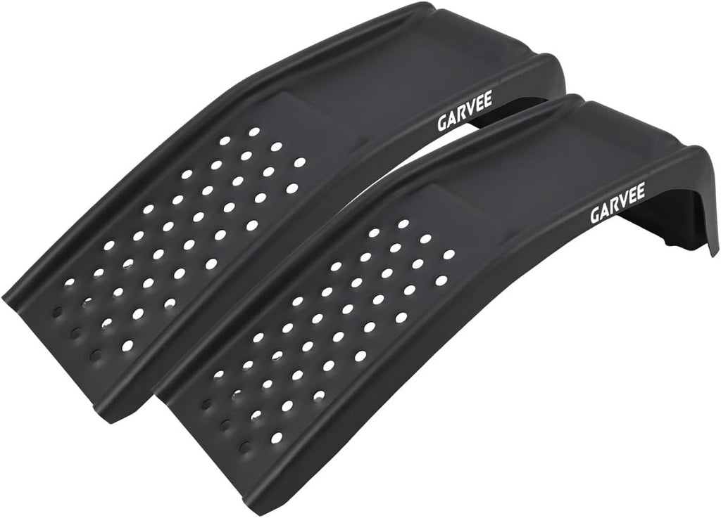 Garvee 8 in Lift Solid Steel Car Ramp 8000 LBS Capacity, 2000 LBS Per Ramps, Heavy Duty Truck Ramps for Car Repair or Vehicle Maintenance, 2 Pack Car Ramps, Black