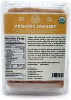 Pure Indian Foods Organic Jaggery Sugar - Known as Gur, Gud, or Panela - Raw Gluten-Free Wholesome Brown Sugar from Sugar Cane - 2-Pack of 1.1 lb (1kg total)