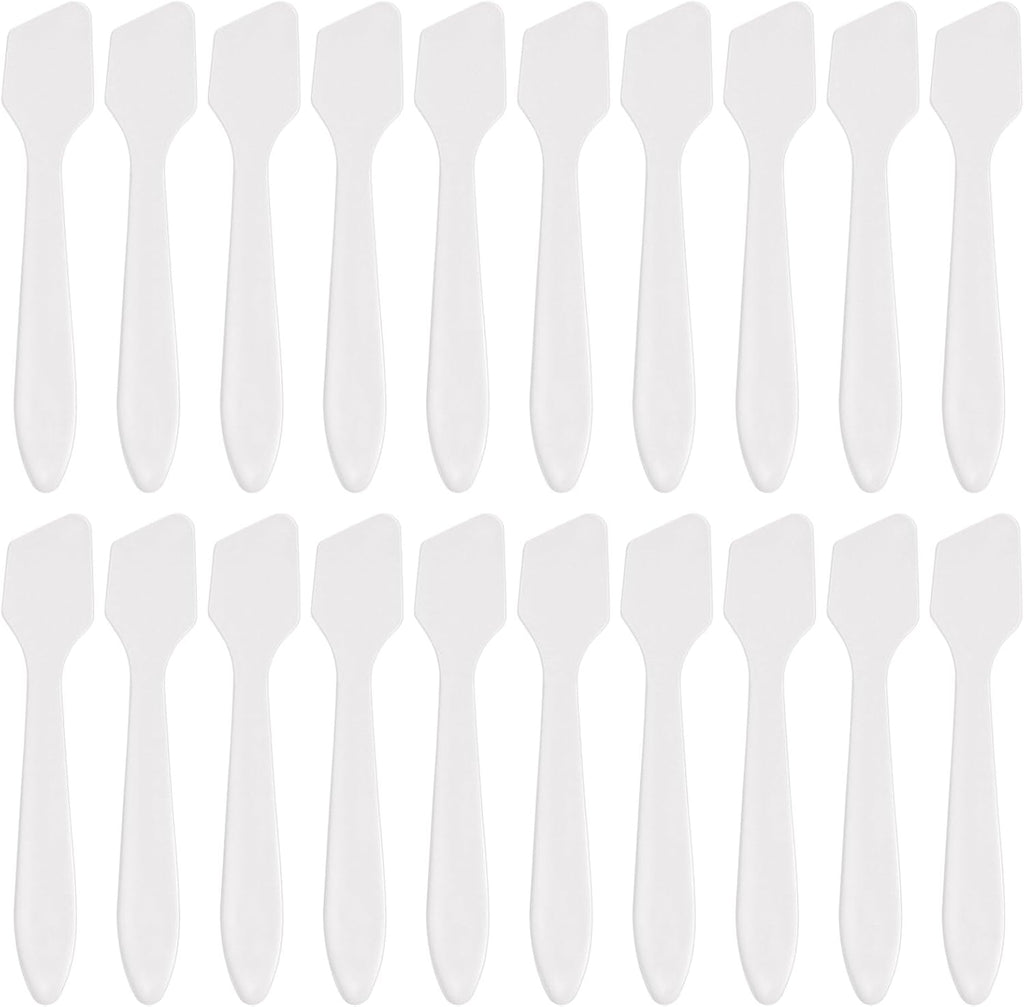 Tbestmax 300 PCS Mini Cosmetic Spatulas 3.2" x 0.6" Disposable Makeup Plastic Spatulas Clear for Facial Creams and Skin Care