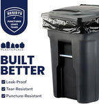 Plasticplace 95-96 Gallon Trash Bags │ 2.0 Mil │ Black Heavy Duty Garbage Can Liners │ 61” x 68” (50 Count)