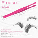 Lash Tweezers for Eyelash Clusters Stainless Steel Applicator Flat-Tip Professional Applicator for Individual Lashes DIY Eyelash Extensions Ergonomic Handle Safe Blunt Design Easy for Beginners