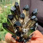 Black Smoky Quartz Crystal Cluster Home Office Aquarium Decoration Gift (Size : 900-1000g)