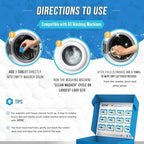 ACTIVE Washing Machine Cleaner for Pet Owners Enzymatic Deep Clean Descaler for Cat & Dog Hair, Urine, Odor, Residue, 24 Septic-Safe Tablets for Top Load, Front Loader, HE Washer Tub - 1 Year Supply