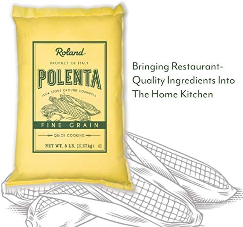 Roland Foods Fine Grain Yellow Polenta From Italy, Specialty Imported Food, 5 Pound Bag, Pack of 1