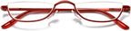 VEVESMUNDO Metal Reading Glasses Half Moon Semi Rimless Frame Readers for Men Women