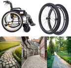 Rear Wheel Assembly for Wheelchair, 24" x1.95" (50-507) Pneumatic Tire Replacement Parts, All Terrain Back Wheels for Indoor and Outdoor(Bearing 12.7mm)
