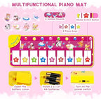 M SANMERSEN Floor Piano Mat, Toddler Toys Musical Mat, Keyboard Floor Playmat 39.5" Electronic Music Animal Touch Play Blanket Funny Xmas Gift Toy for 1 2 3 Year Old