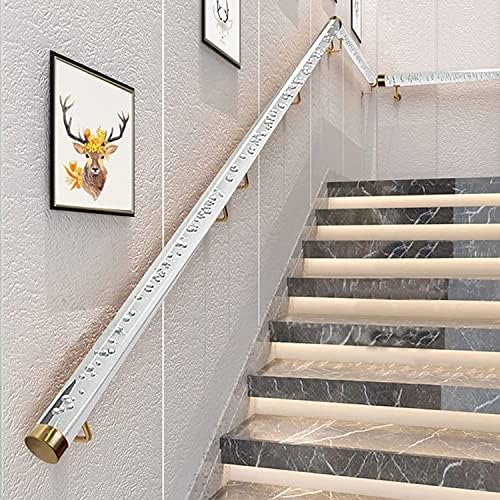 Transparent Acrylic Crystal Stair Handrail, Hallway Porch Attic Staircase Railing for Old People/Child, Wall Grab Bars with Fixing Fitting(1..5m(5ft))