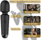 Rechargeable Mini Personal Massager with 10 Quiet Vibration Modes Cordless Handheld Massager for Neck Shoulder Back Body（Black）